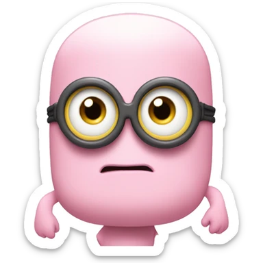 baby pink  Despicable 4 character mega minion sticker