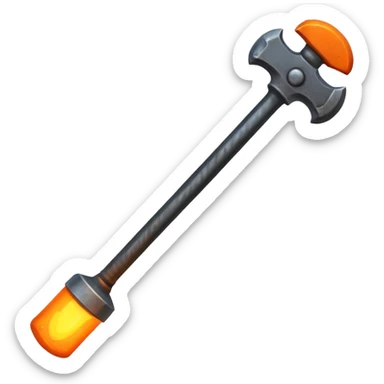 hot metal rod, iron, blacksmith sticker