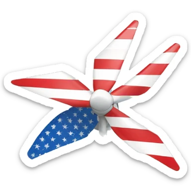 Wind turbine in usa flag colors sticker