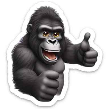 hairy gorilla hand thumbs up sticker