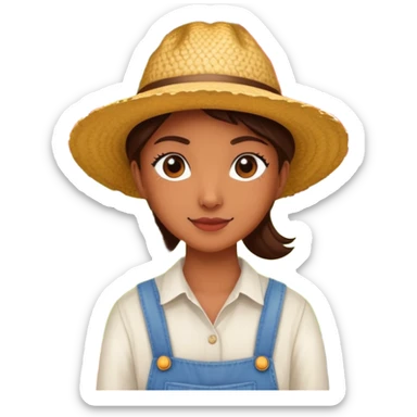 a person visiting a farm with barn and animals in the background sticker