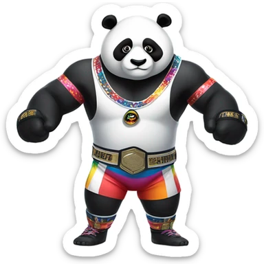 Panda that’s a wrestler ￼ sticker