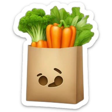 Logotipo bolsa con verduras sticker