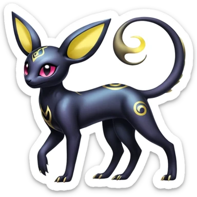 Shiny Ethereal Celestial Futuristic Modern Cyber-Salandit-Umbreon-Espeon-Hybrid (Full body) sticker