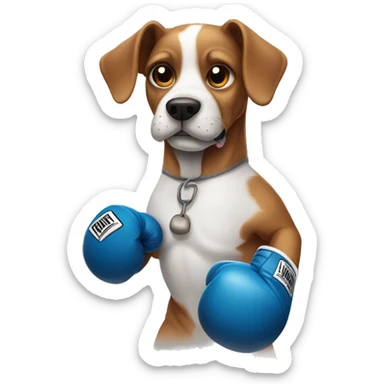 Dog with boxing gloves  sticker