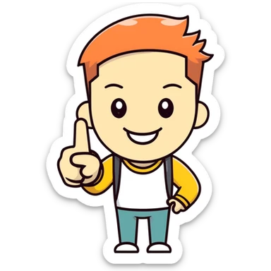 smiling with middle finger sticker