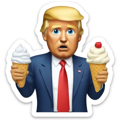 Trump eating ice cream sticker