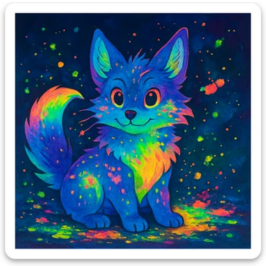 Neon Splash Fantasy Furry Animal Creature  sticker