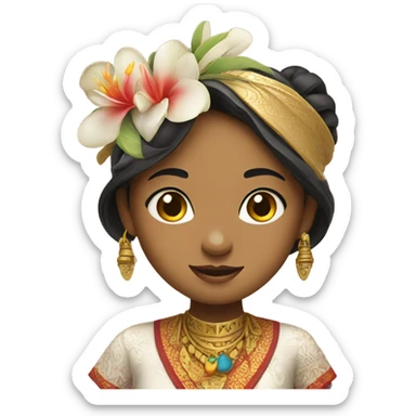 girl dressed in traditional Balinese clothing sticker