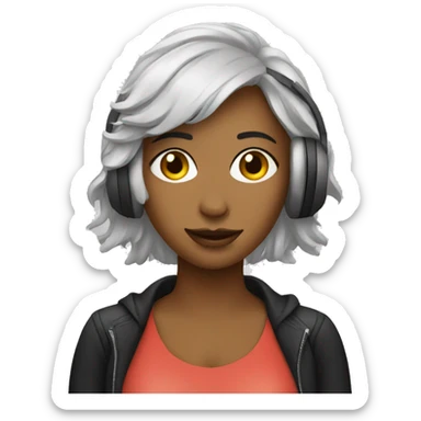 Music producer woman sticker
