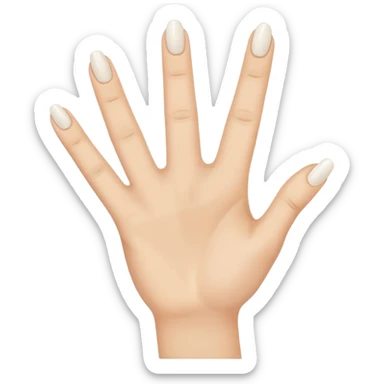 hand gesture with two fingers up, white nails, normal emoji style sticker