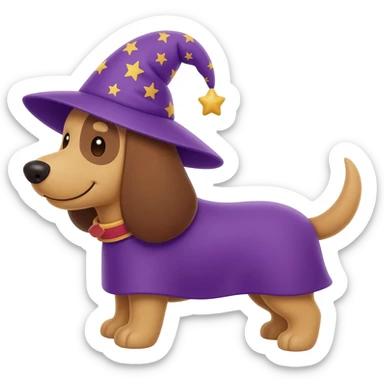 Dog wizard sticker