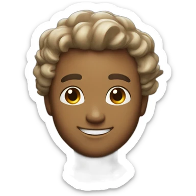 Angel guy with halo and wings and big smile sticker