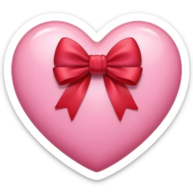 Pink heart with bow  sticker