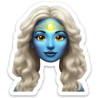Pleiadian radiant glowing diva woman female third eye sticker