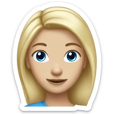 girl with blonde hair and blue eyes  sticker