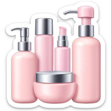 a collection of soft and pink skincare and bright and the color is not too bright sticker