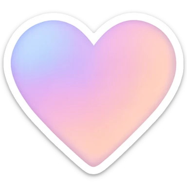 heart with a soft pastel gradient, digital illustration, no background sticker