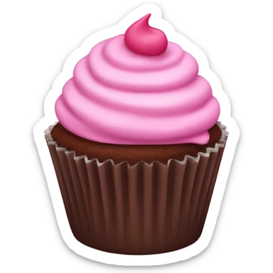 Pink chocolate cupcake sticker