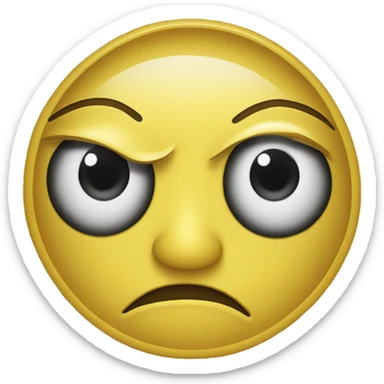 yellow circle face facing the side cutting eye at you  sticker