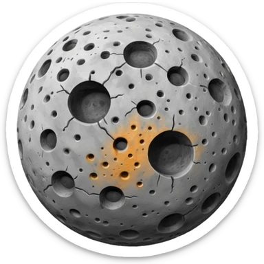 planet with a lot of craters sticker