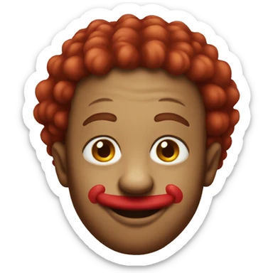 brown clown emoji with redhair sticker