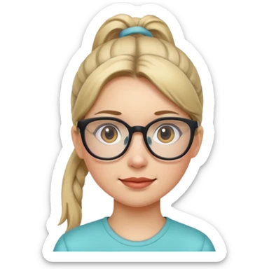 Ponytail Girl with Glasses sticker