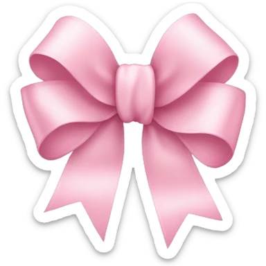 light pink ribbon bow sticker