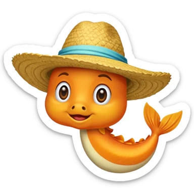 Caballito de mar con sombrero sticker