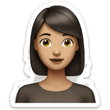 Brunette Girl with white Butterflys sticker