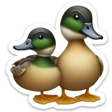 Two ducks hugging  sticker