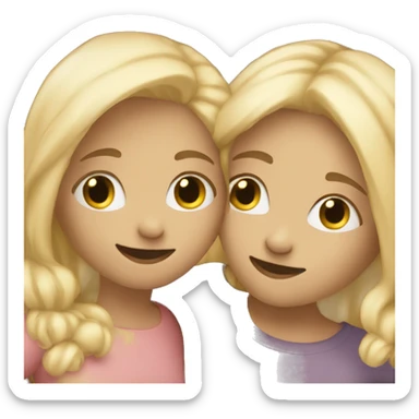 two blond friends hugging each other  sticker