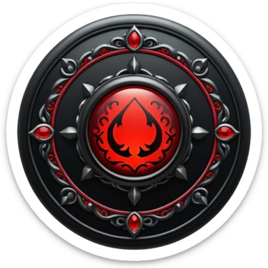 iOS sticker, dark fantasy ring, black metal, red inner glow, minimal sticker