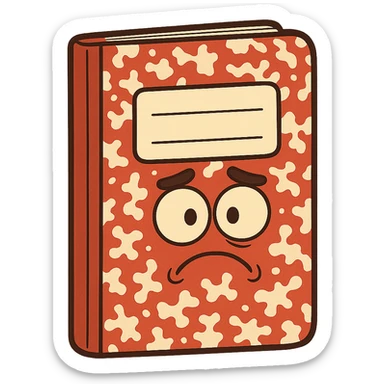 Red and white marbled cover notebook journal cover, blank sticker