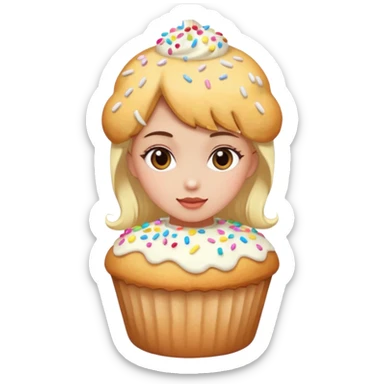 girl as cookie vanilla muffin sticker