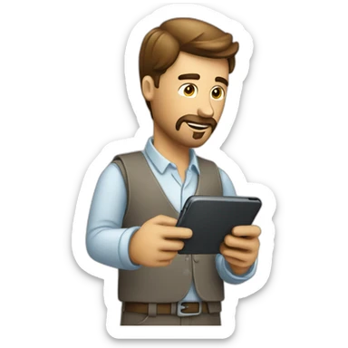 Hombre trabajando celular sticker