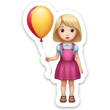 Little girl with balloon sticker