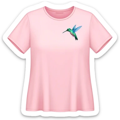 Pale pink quick-dry shirt hem, hummingbird silhouettes fluttering sticker