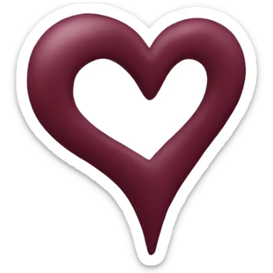 Burgundy heart sticker