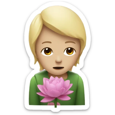 Persona triste con una flor de loto  sticker