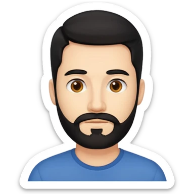 35 yaş hafif sakallı siyah saç beyaz ten erkek sticker