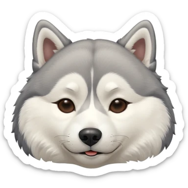 full size husky dog sleeping with eyes closed  sticker