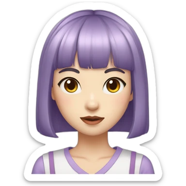 light-purple-blunt-bangs-short-hair-cat-ear-japanese-girl sticker