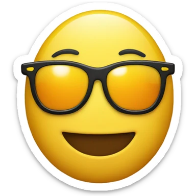 yellow emoji face smiling goldtooth and sun glasses sticker
