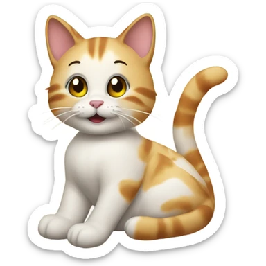 Cat smoking grass on the beach  sticker