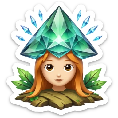 woodland fairy mind blown crystal burst sticker