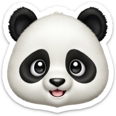 Cinematic Comical Baby Panda Portrait Emoji, Head tilted dramatically with an exaggeratedly amused expression, featuring a quirky, fluffy black and white Fur with wide, expressive eyes filled with playful disbelief, Simplified yet hilariously expressive features, highly detailed, glowing with a slightly sassy glow, high shine, dramatic yet playful, stylized with an air of cheeky mischief, bright and endearing, soft glowing outline, capturing the essence of a spirited and over-the-top baby panda, so meme-worthy it feels like it could roll its eyes into internet fame instantly! sticker