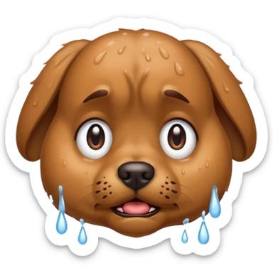 A cry dog sticker