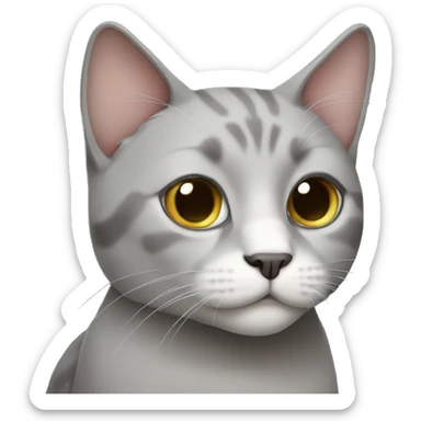 grey cat sticker