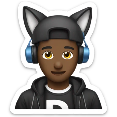 rapper playboicarti with cat ears and a tail sticker